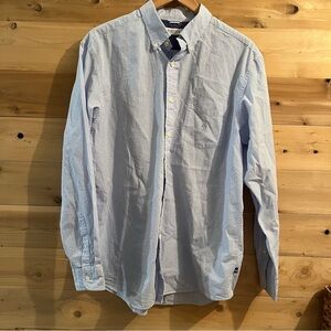 Nautica seersucker striped button down shirt